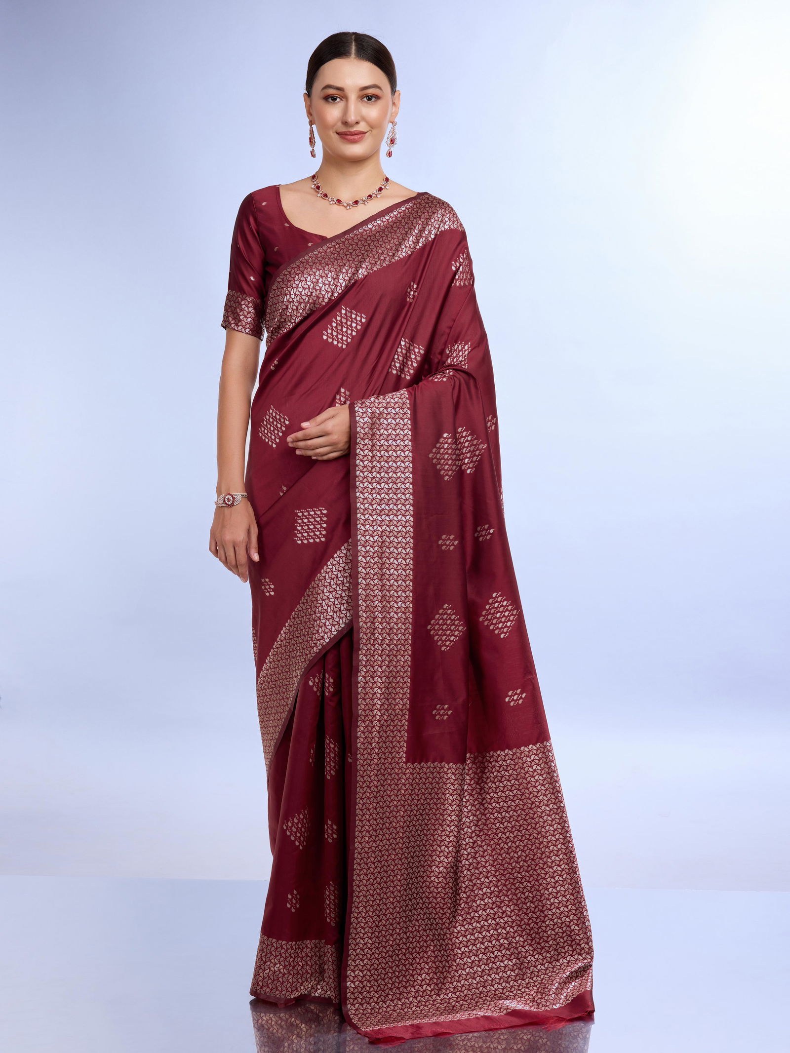 KL Magic 403 Designer Lichi Silk Party Wear Sarees Suppliers In Mumbai